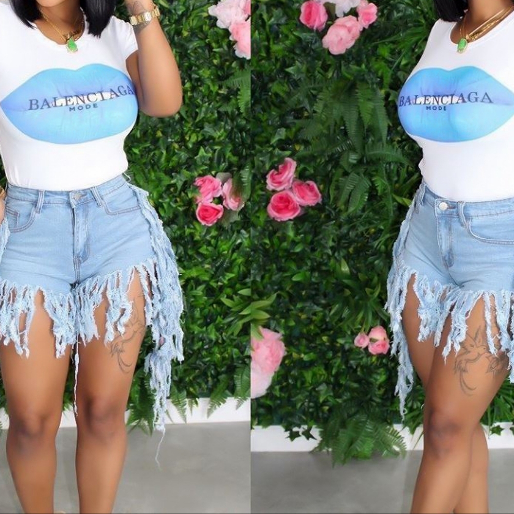Fringe Jean Shorts